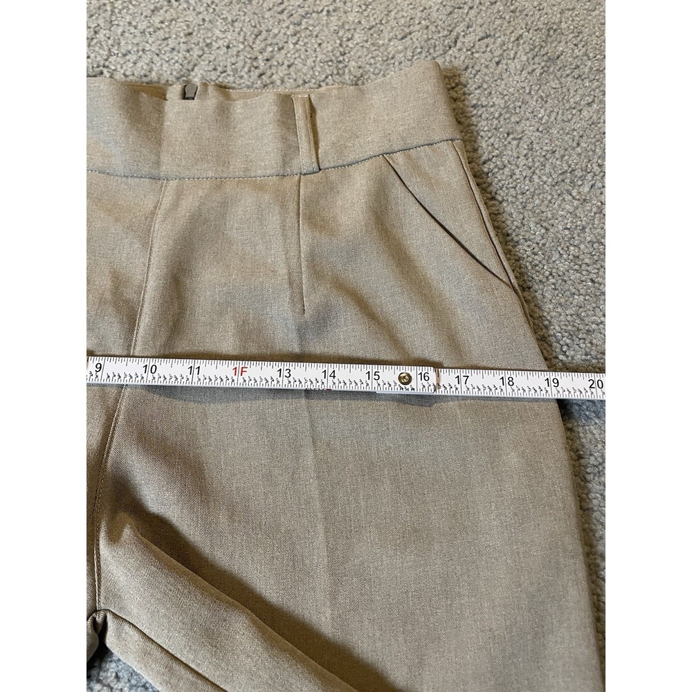 Wide Leg Dress Pants Sz M Beige Ultra High Rise Career Party Classic - Picture 4 of 10